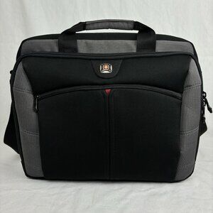 SwissGear Wenger Black & Gray Laptop Bag - Multiple Compartments Durable Fabric.